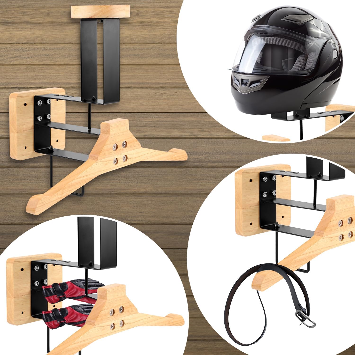 Wood Motorcycle Helmet Holder  - Sports Equipment Storage 评论和价格
