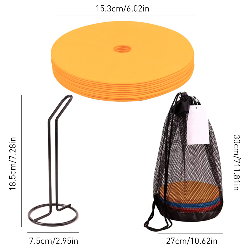 10pcs Soccer Flat Cones Marker - Football Training Cone 评论和价格